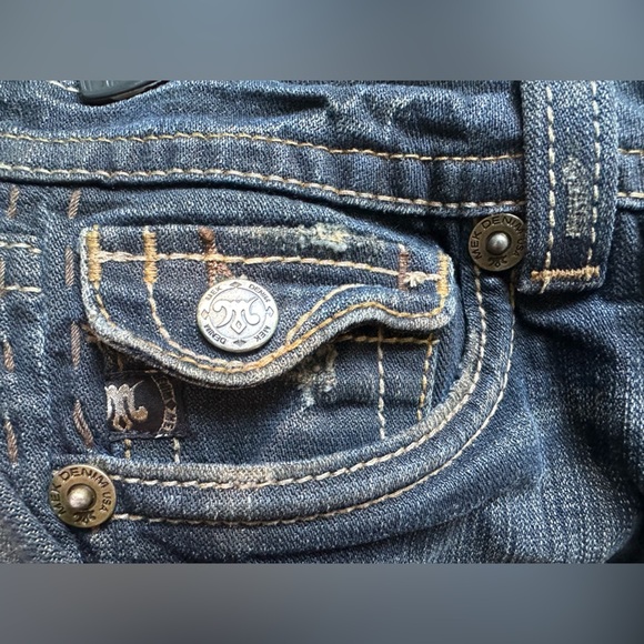 MEK Denim ‘Santiago’ Distressed Miss Me Women’s Jeans Straight Cut Size 28/36 - Picture 11 of 14